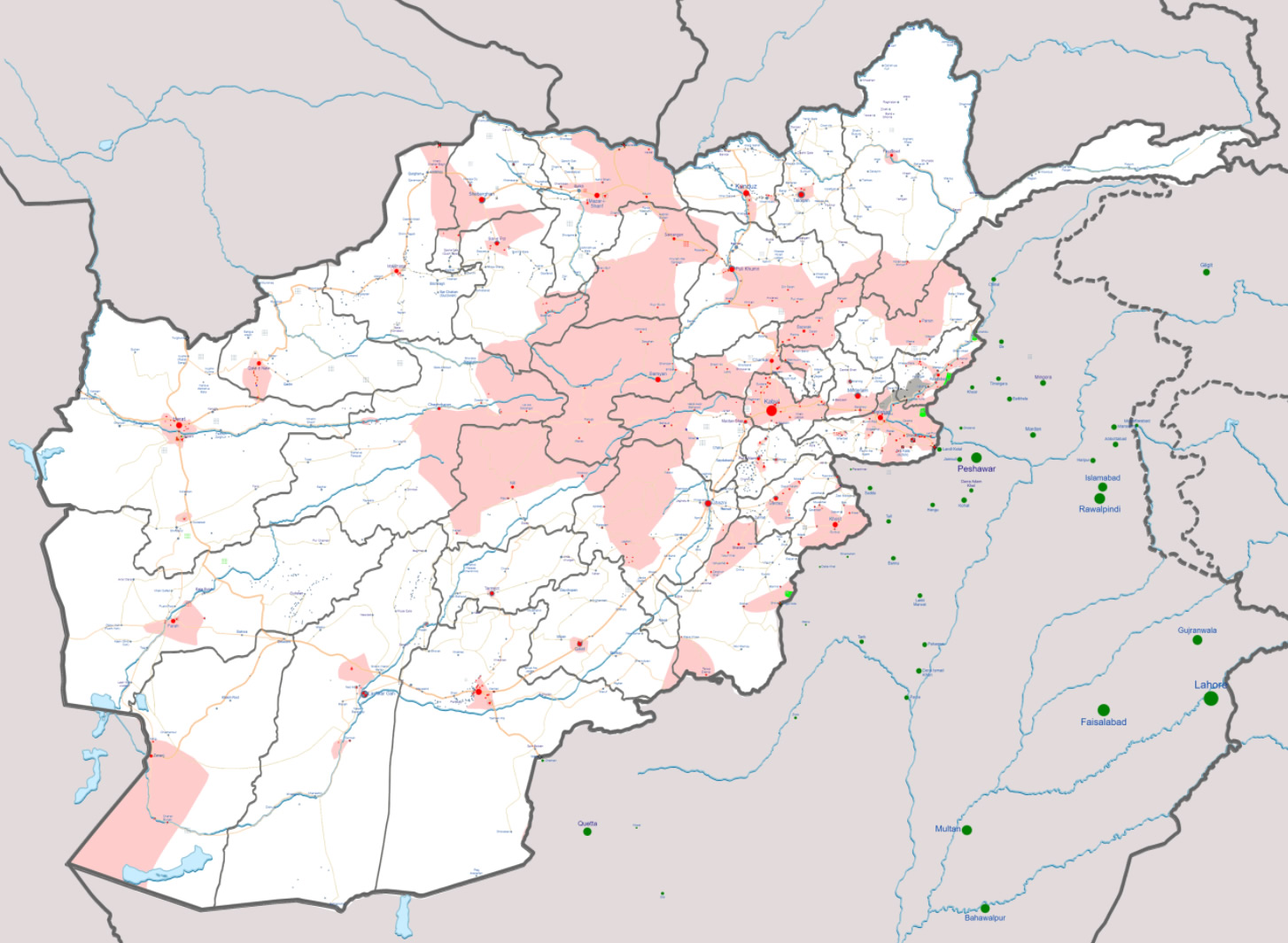 Taliban insurgency in Afghanistan Map